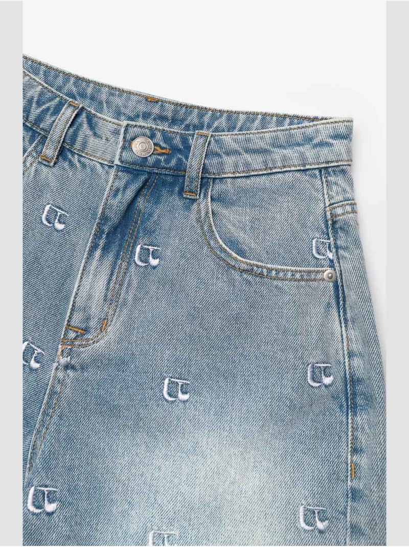 Short dionygi en jeans 'le temps des cerises' Bleu - Kiabi