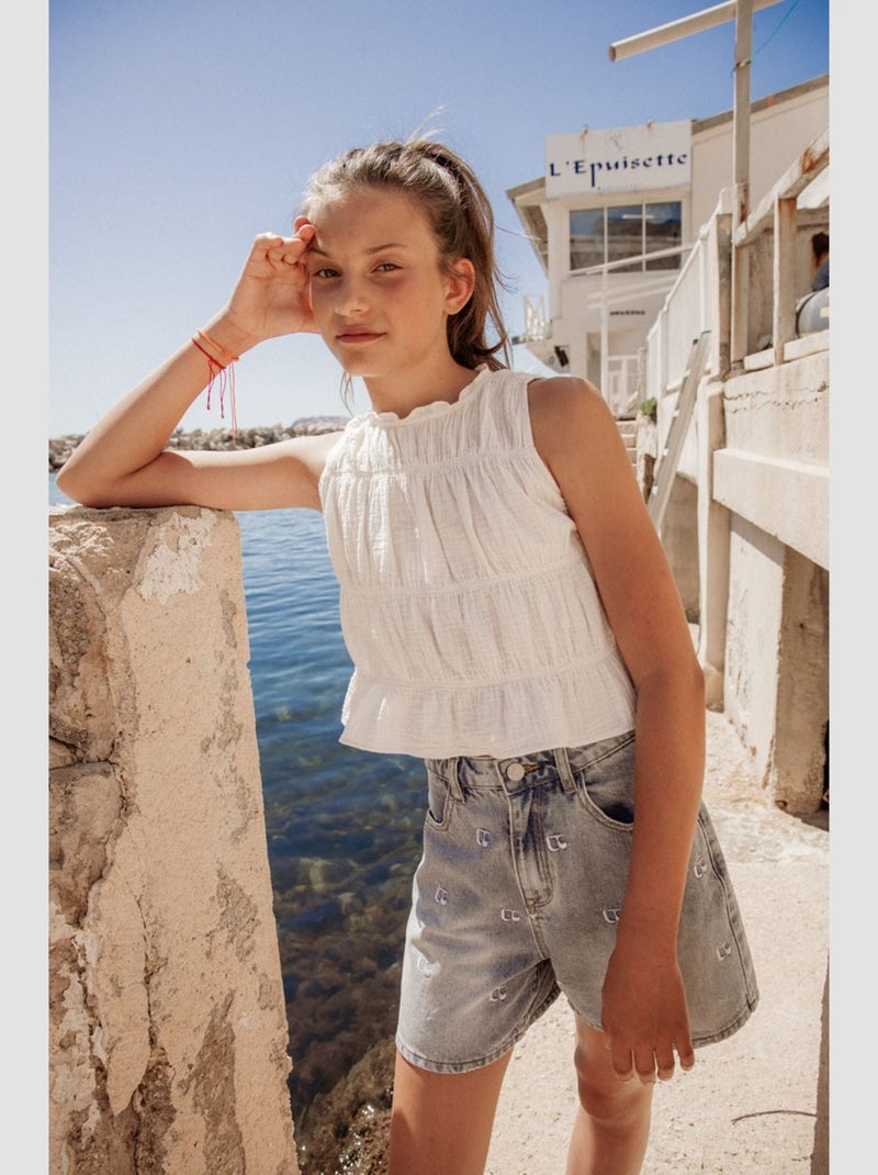 Short DIONYGI en jeans 'Le Temps Des Cerises' Bleu - Kiabi
