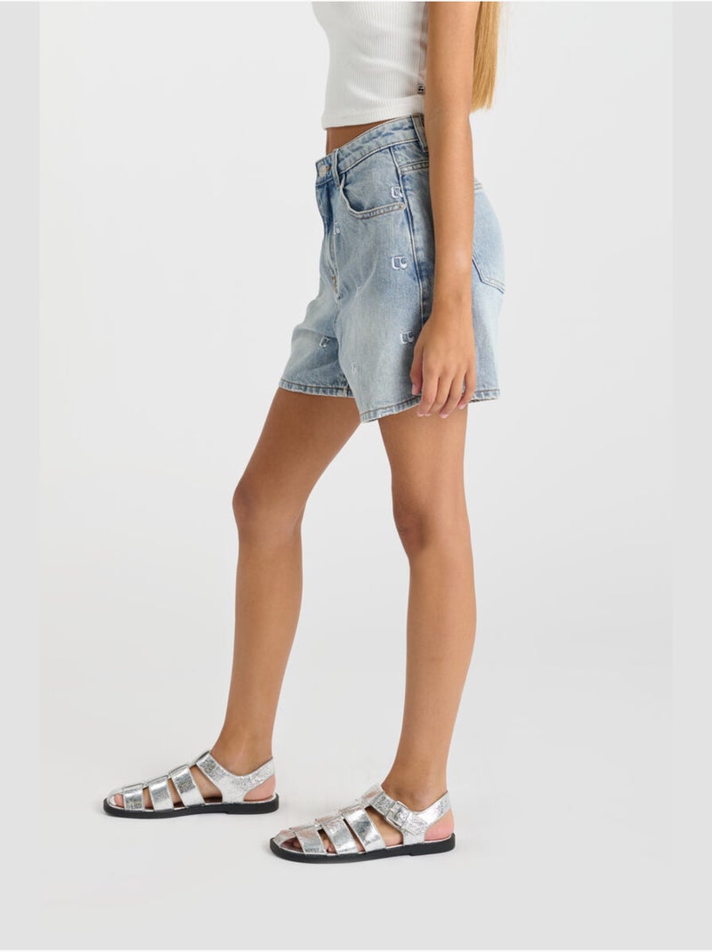 Short dionygi en jeans 'le temps des cerises' Bleu - Kiabi