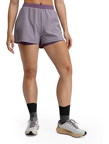 Short double couche trail running femme randonnée femme araroa lilac