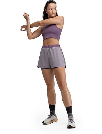Short double couche trail running femme randonnée femme araroa lilac