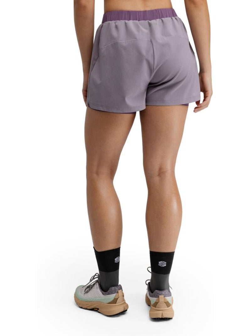Short double couche trail running femme randonnée femme araroa lilac Violet - Kiabi