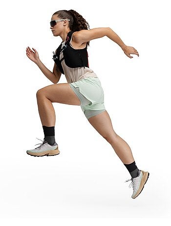 Short double couche trail running femme randonnée femme araroa mint