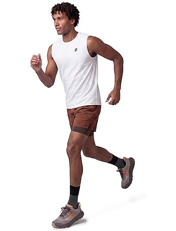 Short double couche trail running homme randonnée homme overland