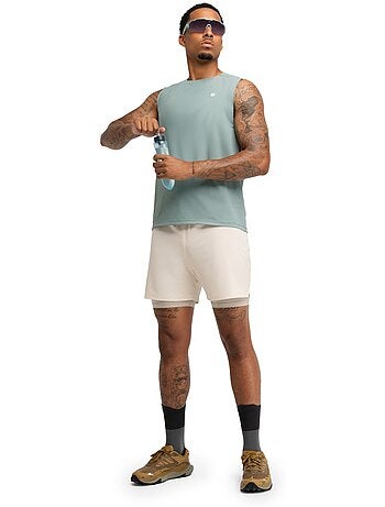 Short double couche trail running homme randonnée homme overland stone