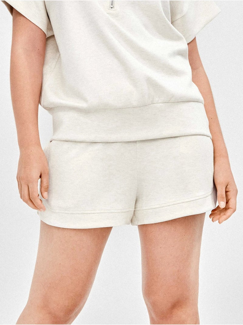Short double doux cordon avant Beige - Kiabi