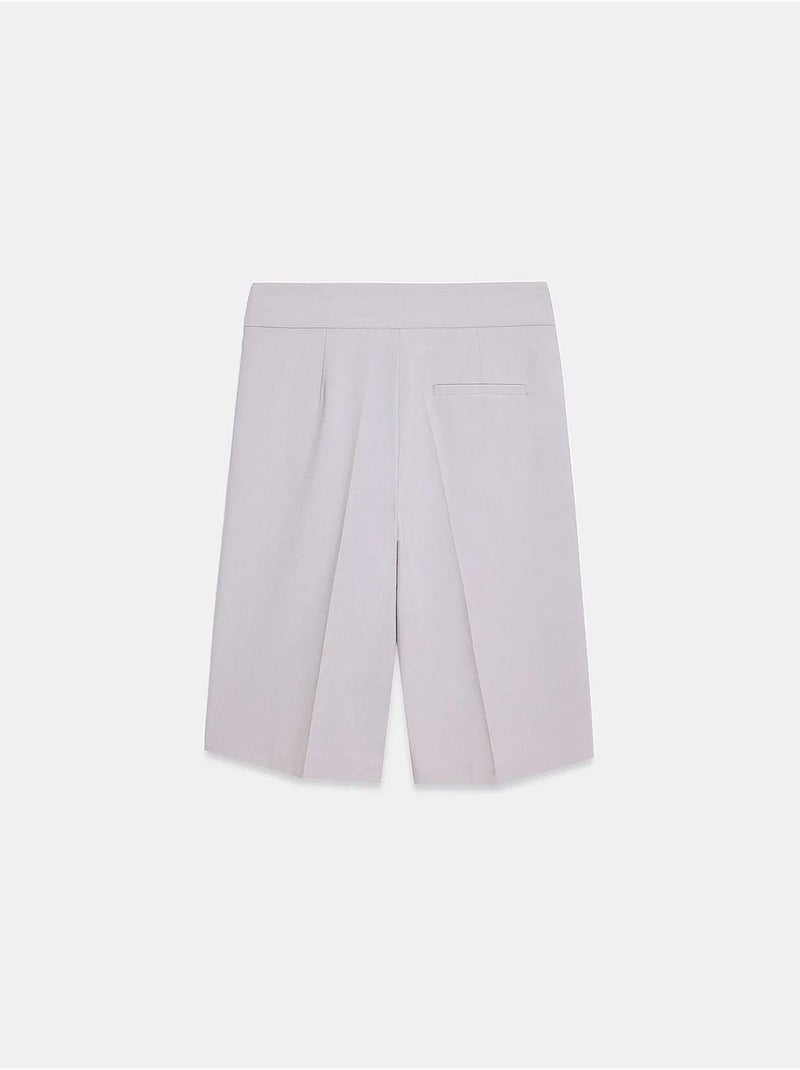 Short droit à taille haute et ceinture dilvin Gris clair - Kiabi