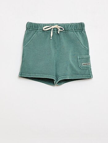 Short droit en french terry en coton uni