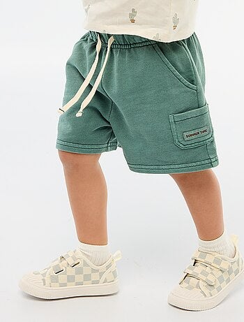 Short droit en french terry en coton uni