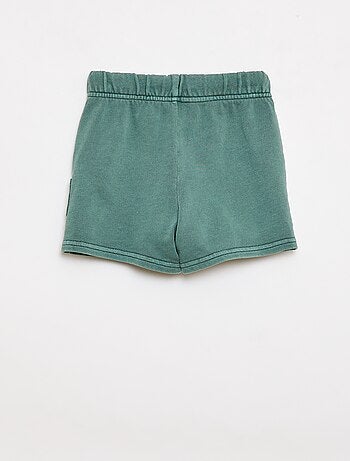 Short droit en french terry en coton uni