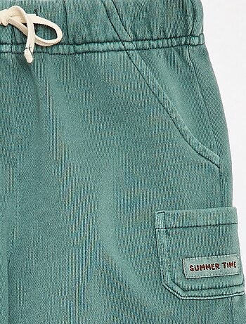Short droit en french terry en coton uni