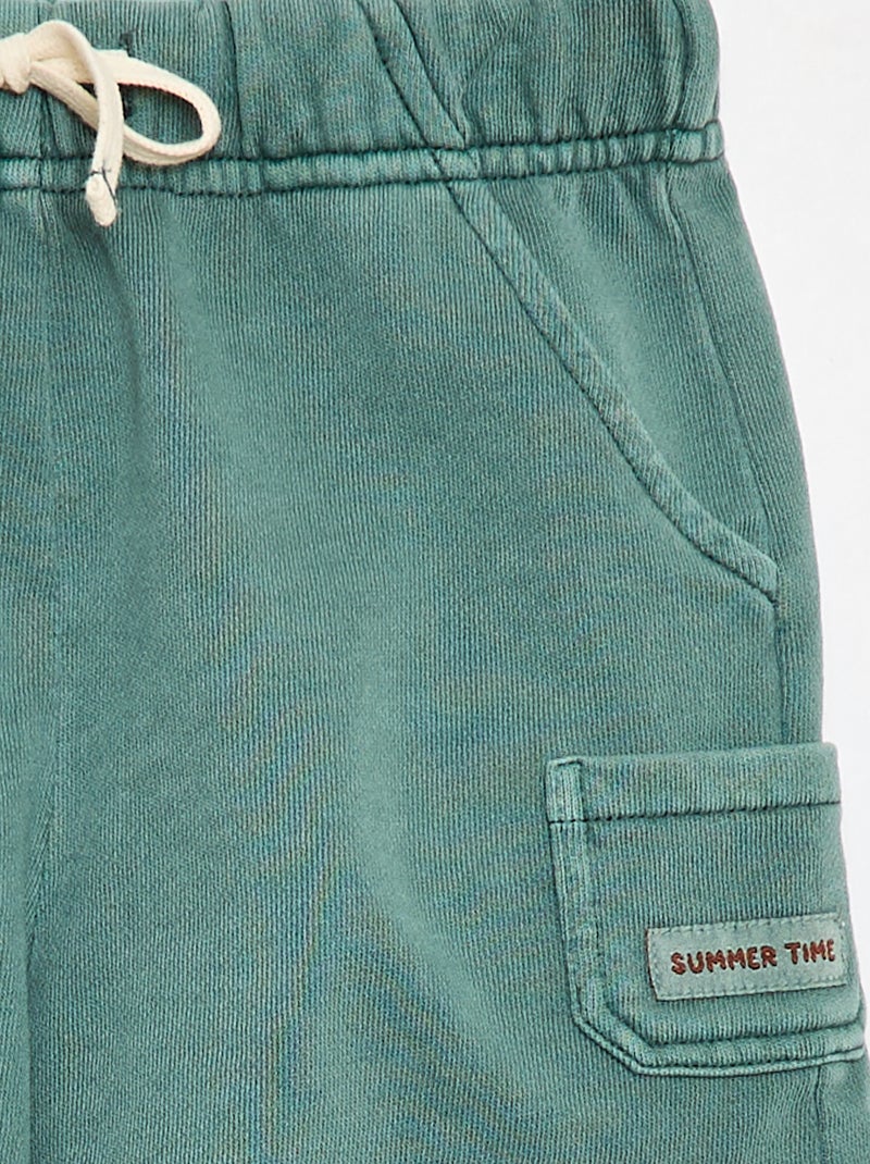 Short droit en french terry en coton uni Vert - Kiabi