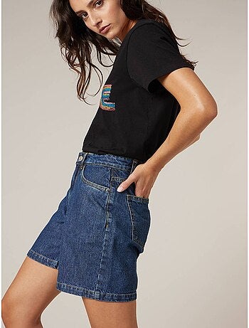 Short droit femme en jean 100% coton 'Deeluxe'