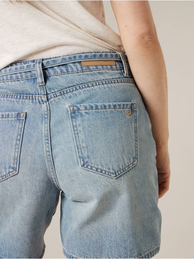 Short droit femme en jean 100% coton 'Deeluxe' Bleu clair - Kiabi