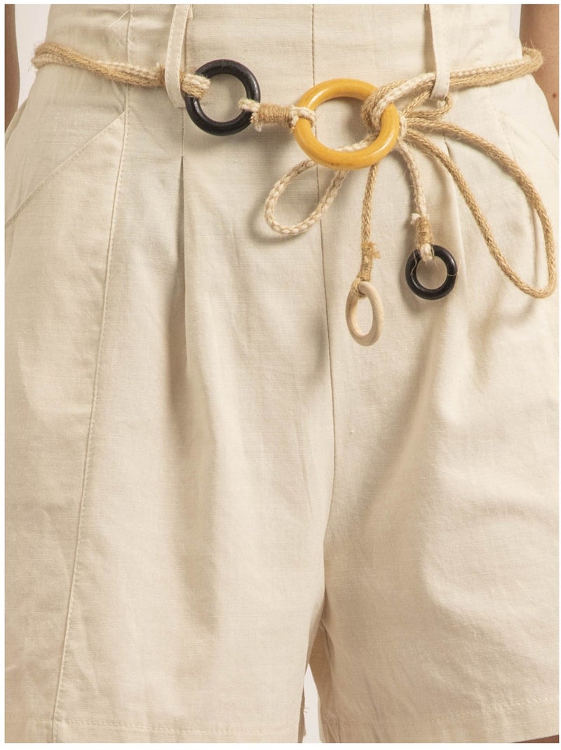 Short effet lin XEDONA Beige - Kiabi