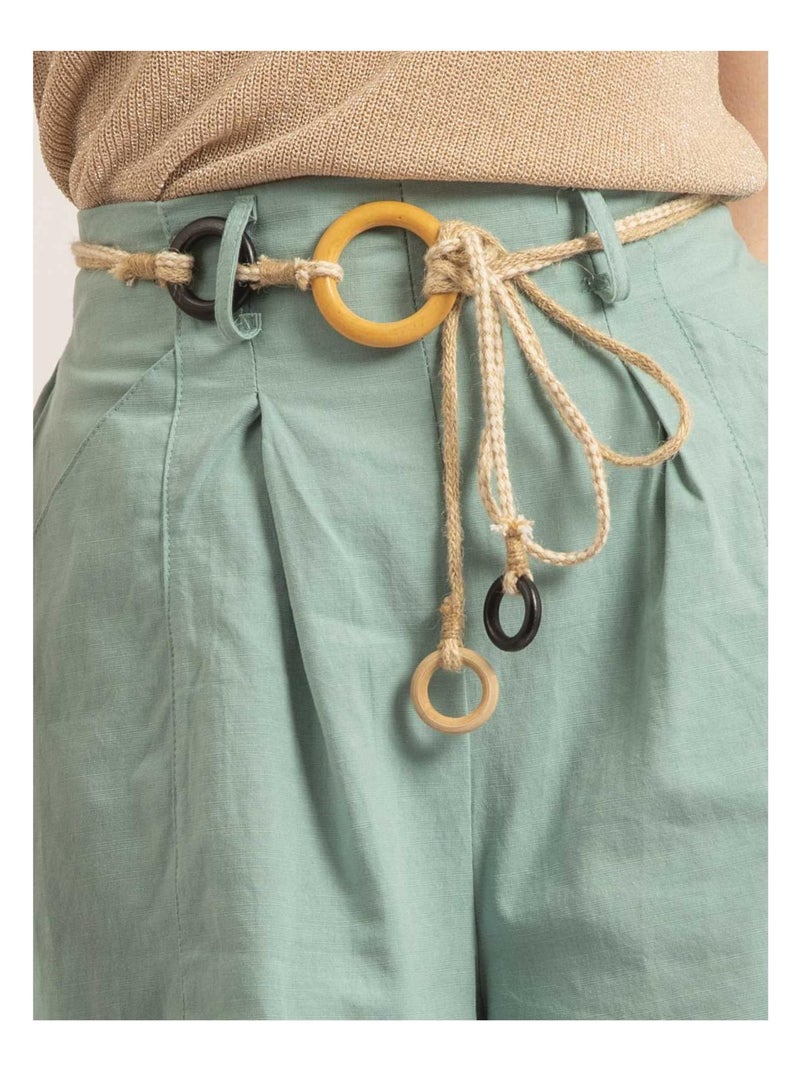 Short effet lin XEDONA Vert d'eau - Kiabi