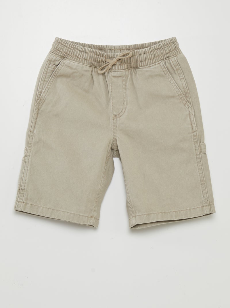 Short élastiqué façon denim Gris clair - Kiabi