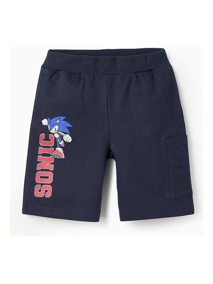 Short en 100 % coton avec impression Sonic Bleu foncé - Kiabi