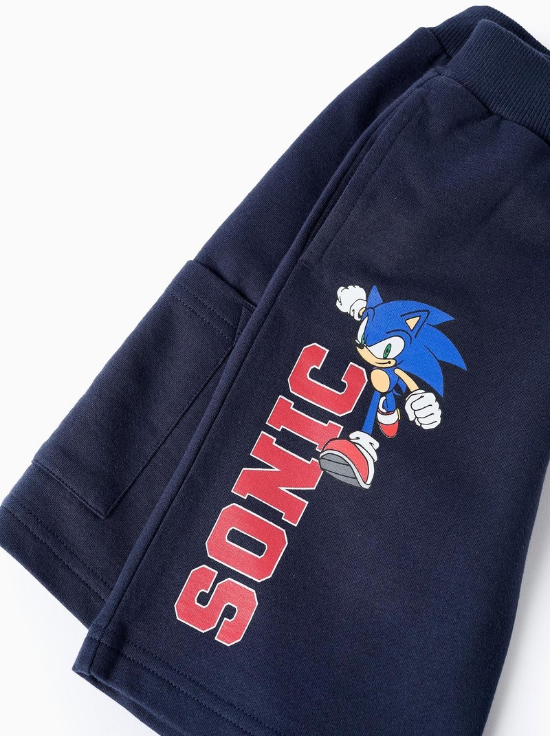 Short en 100 % coton avec impression Sonic Bleu foncé - Kiabi