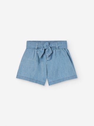 Short en Chambray avec Noeud