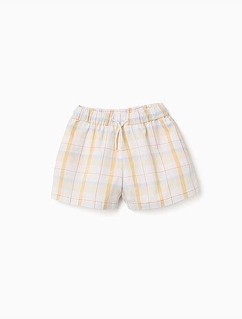 Short en coton à carreaux avec cordon de serrage B&S