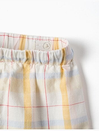 Short en coton à carreaux avec cordon de serrage B&S