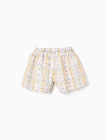 Short en coton à carreaux avec cordon de serrage B&S
