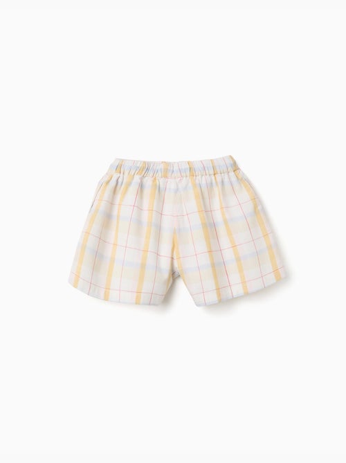 Short en coton à carreaux avec cordon de serrage B&S - Kiabi