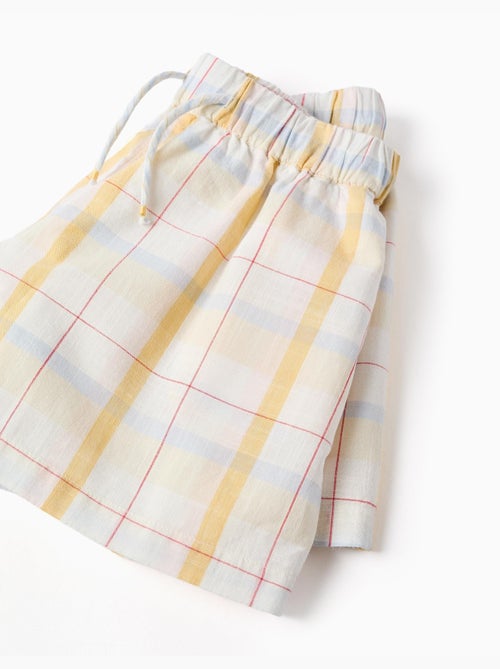 Short en coton à carreaux avec cordon de serrage B&S - Kiabi