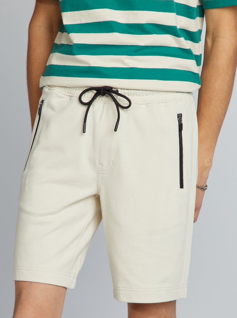 Short en coton à contrastes beige - Kiabi