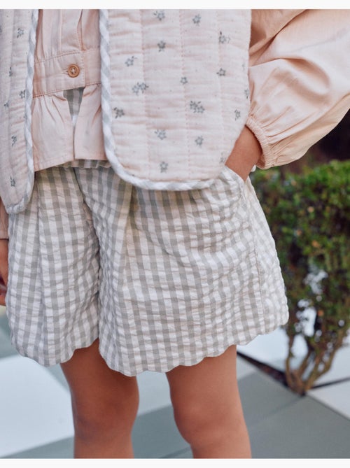 Short en coton à motif Vichy B&S - Kiabi