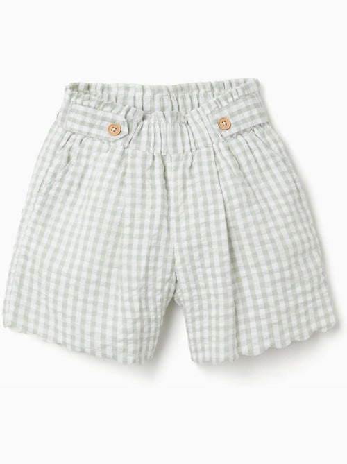 Short en coton à motif Vichy B&S - Kiabi