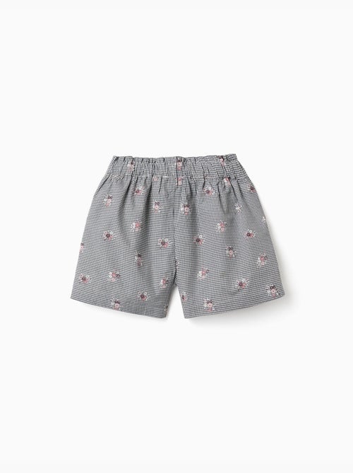 Short en coton à motif Vichy et imprimé floral - Kiabi Short en coton à motif Vichy et imprimé floral - Kiabi