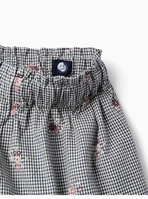 Short en coton à motif Vichy et imprimé floral - Kiabi Short en coton à motif Vichy et imprimé floral - Kiabi