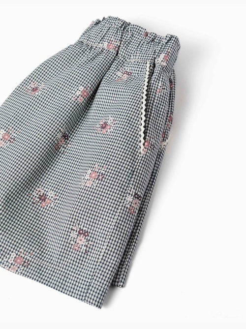 Short en coton à motif Vichy et imprimé floral - Kiabi Short en coton à motif Vichy et imprimé floral - Kiabi