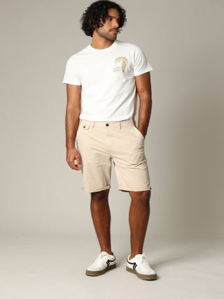 Short en coton à motifs géométriques avec fermeture à glissière 'Deeluxe'