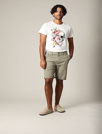 Short en coton à motifs géométriques avec fermeture à glissière 'Deeluxe'