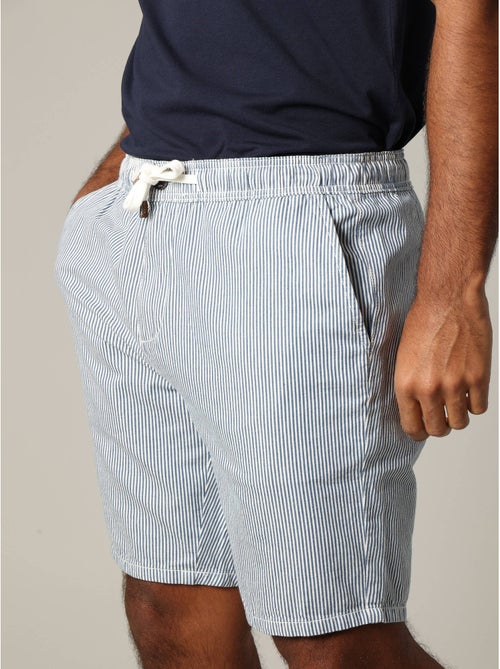 Short en coton à rayures avec taille élastiquée et cordon 'Deeluxe' - Kiabi