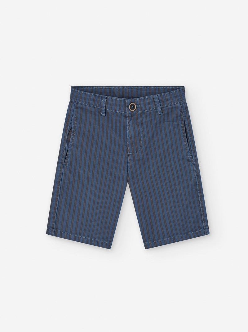 Short en Coton à Rayures Bleu - Kiabi