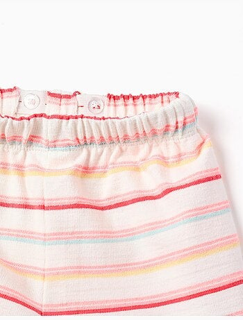 Short en coton à rayures et taille élastique