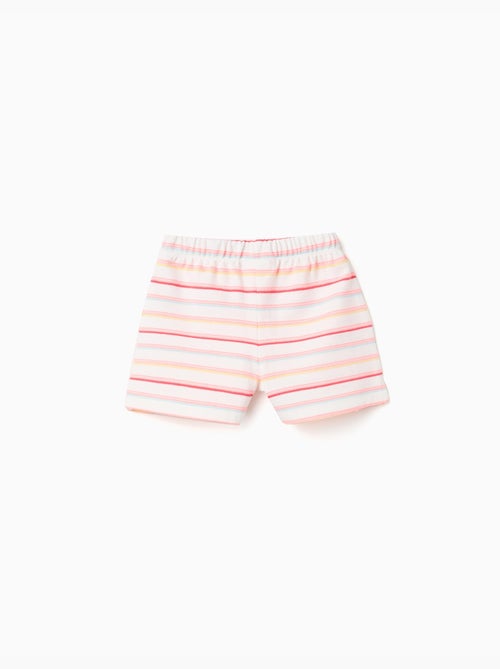 Short en coton à rayures et taille élastique - Kiabi