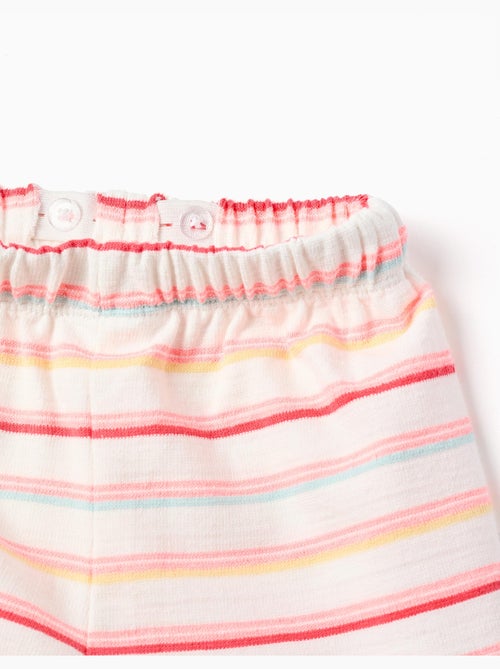 Short en coton à rayures et taille élastique - Kiabi