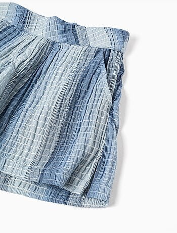 Short en coton à rayures et taille élastique