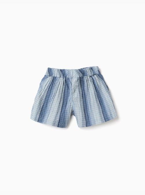 Short en coton à rayures et taille élastique - Kiabi