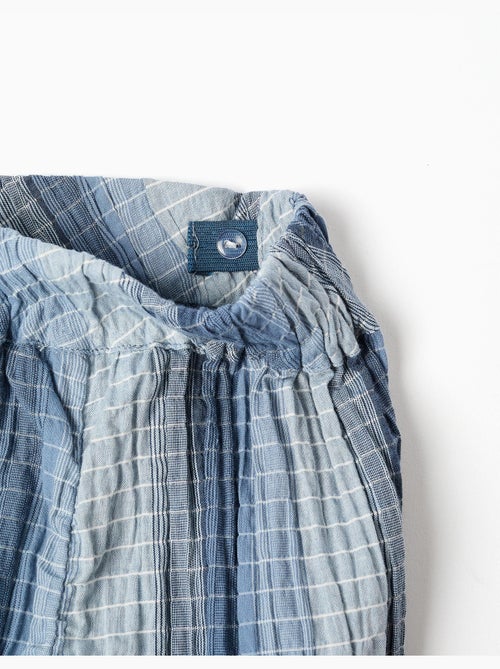 Short en coton à rayures et taille élastique - Kiabi