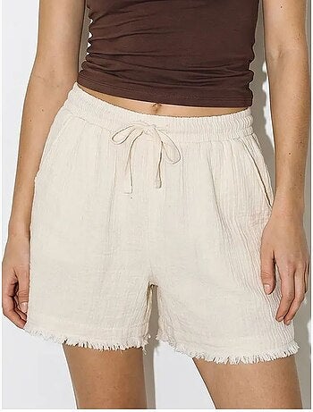 Short en coton à taille haute et jambe large lucci
