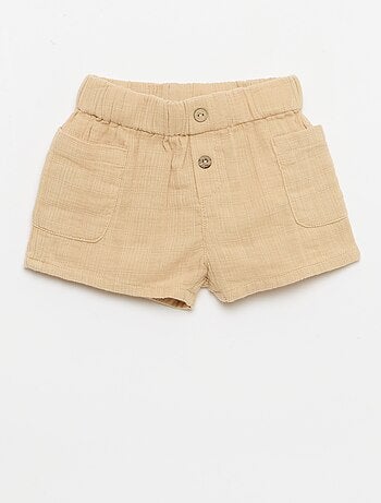 Short en coton avec 2 poches plaquées