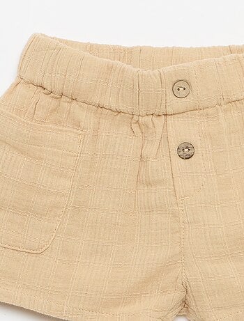 Short en coton avec 2 poches plaquées