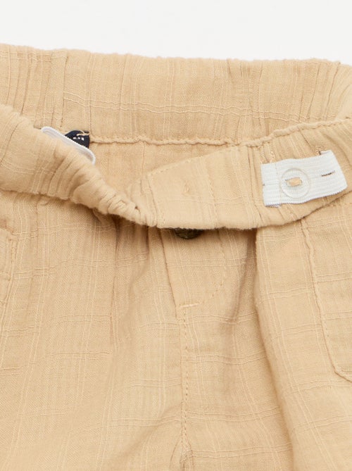 Short en coton avec 2 poches plaquées - Kiabi