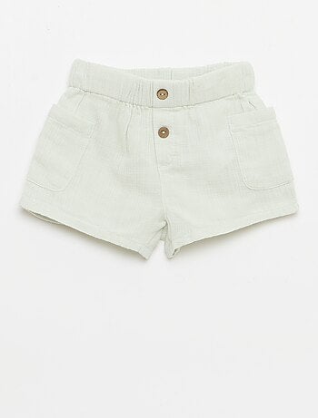 Short en coton avec 2 poches plaquées